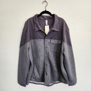 All In Motion Mens Jacquard Shirt Jacket in Dark Grey